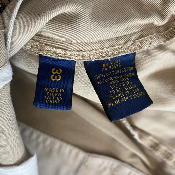 Polo by Ralph Lauren Mens Shorts 33 Beige 100% Cotton - Picture 6 of 6